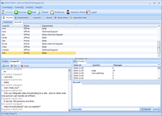 Monitoring Live Support Operator, Live Support Chat, Live Chat Software, Online Chat Hosting, Live Help Chat.