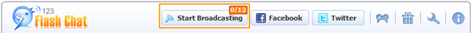 Video Broadcasting Button of 123 Flash Chat, Chat Software